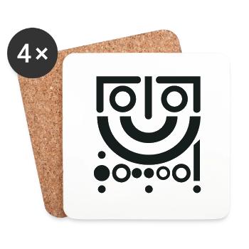 Design "Cheerful Twist" - Coasters (set of 4) - white - Front