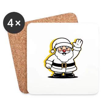 Weihnachten Santa Claus Transparent Comic Style - Untersetzer (4er-Set) - Weiß - Vorne