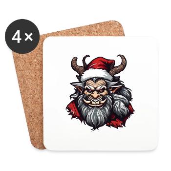 Krampus / Tradition / Culture / d’hiver - Dessous de verre (lot de 4) - blanc - Devant