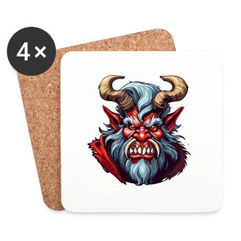 Krampus / Tradition / Culture / d’hiver - Dessous de verre (lot de 4) - blanc - Devant
