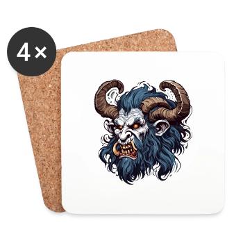 Krampus / Tradition / Culture / d’hiver - Dessous de verre (lot de 4) - blanc - Devant