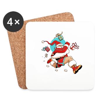 Runner Santa - Dessous de verre (lot de 4) - blanc - Devant