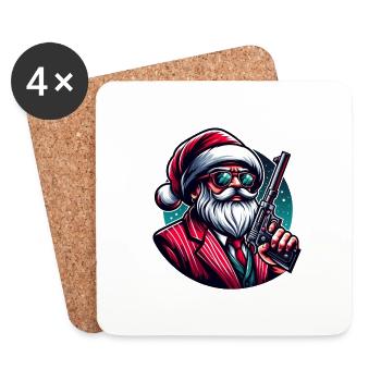 Mafia Santa - Untersetzer (4er-Set) - Weiß - Vorne