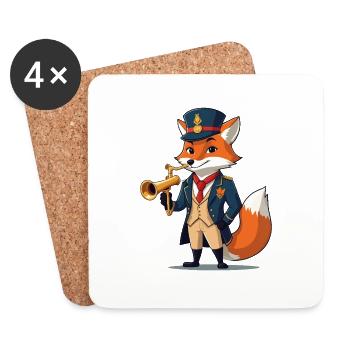 Facteur Fox - Dessous de verre (lot de 4) - blanc - Devant