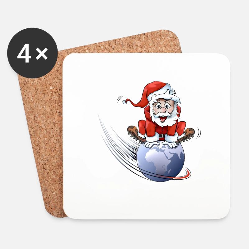 Santa Claus - Untersetzer (4er-Set) - Weiß