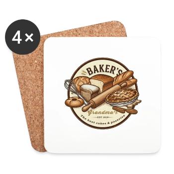 grandmas bakery - Coasters (set of 4) - white - Front