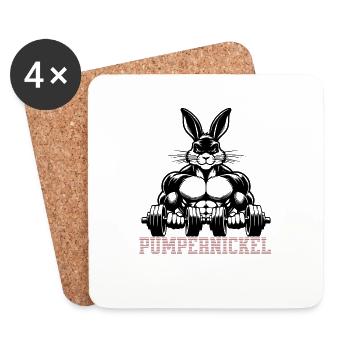 Pumpernickel Gym Training lustig - Untersetzer (4er-Set) - Weiß - Vorne