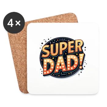 CADEAU POUR PAPA - Dessous de verre (lot de 4) - blanc - Devant