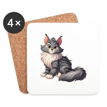 Maine Coon 15 - Untersetzer (4er-Set) - Weiß - Vorne