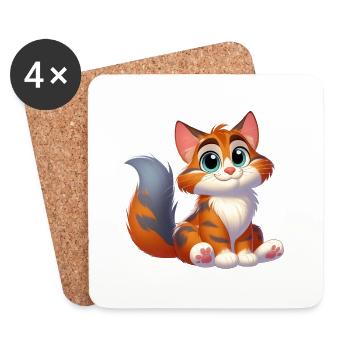 Maine Coon 16 - Untersetzer (4er-Set) - Weiß - Vorne