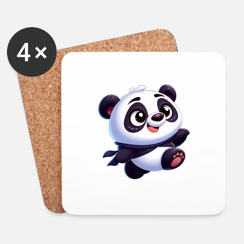 Panda 4 - Coasters (set of 4) - white