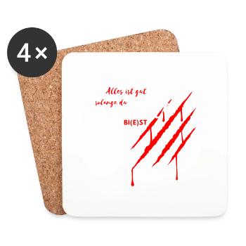 Alles ist gut solange du wild bist - Wild Biest dk - Untersetzer (4er-Set) - Weiß - Vorne