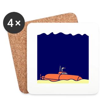 Submarine sunk ground grounded - Coasters (set of 4) - white - Front