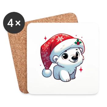 polar bear 14 - Dessous de verre (lot de 4) - blanc - Devant