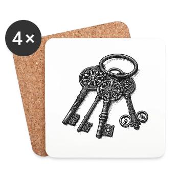 Bunch of keys - Coasters (set of 4) - white - Front