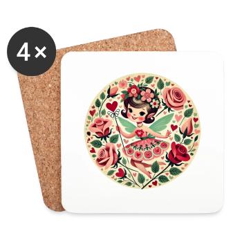 Pixie Valentine - Coasters (set of 4) - white - Front