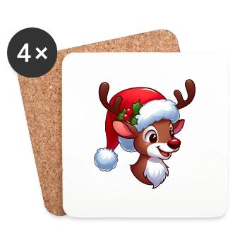 rudolph 10 - Dessous de verre (lot de 4) - blanc - Devant