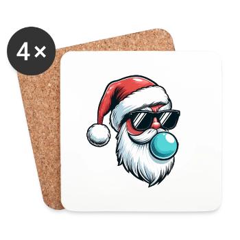 santa fun - Dessous de verre (lot de 4) - blanc - Devant