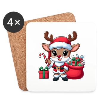 Rudolf 3 - Untersetzer (4er-Set) - Weiß - Vorne