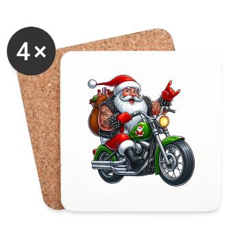 Santa Moto 2 - Untersetzer (4er-Set) - Weiß - Vorne