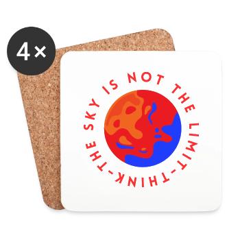 The sky is not the limit - Coasters (set of 4) - white - Front