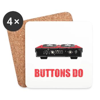 I know what all the buttons do - Coasters (set of 4) - white - Front
