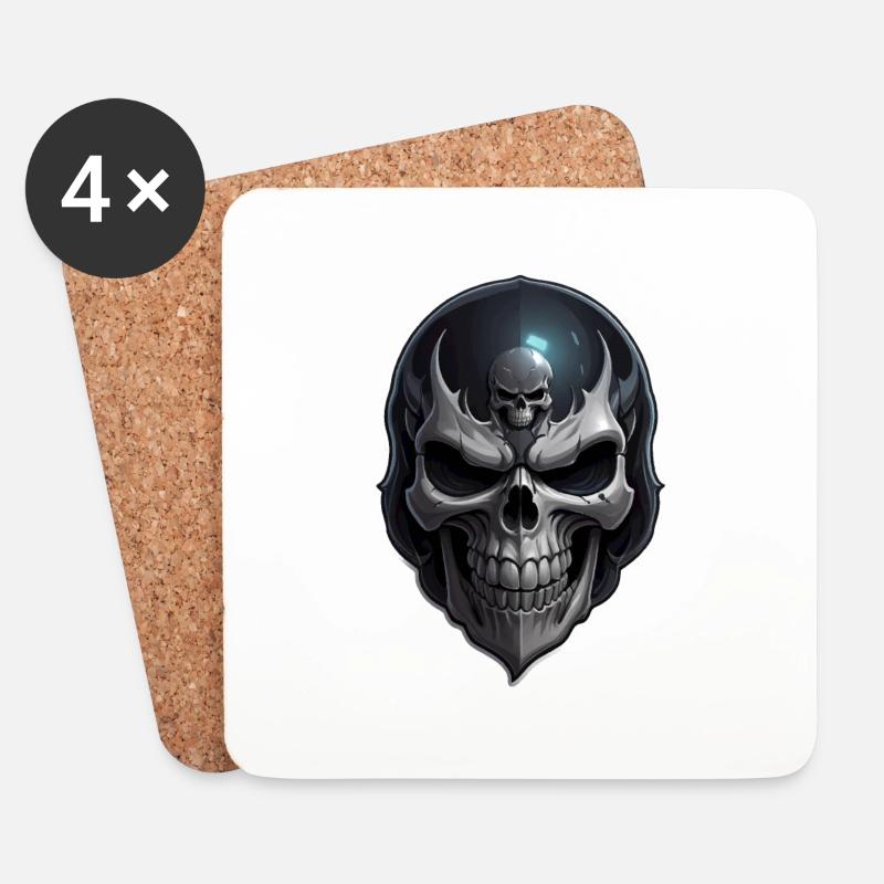 Totenkopf Skull - Untersetzer (4er-Set) - Weiß