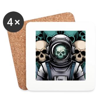 Psychedelic Space - Coasters (set of 4) - white - Front