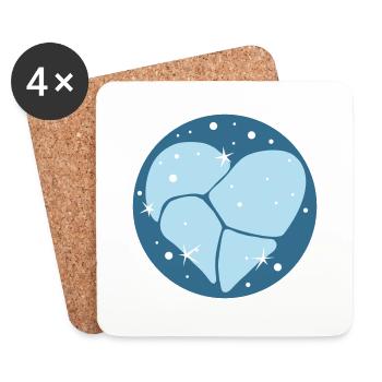 Snow Heart - Coasters (set of 4) - white - Front