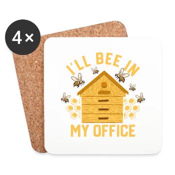 I'll Bee In My Office Beekeeper ApiaristBeekeeping - Untersetzer (4er-Set) - Weiß - Vorne