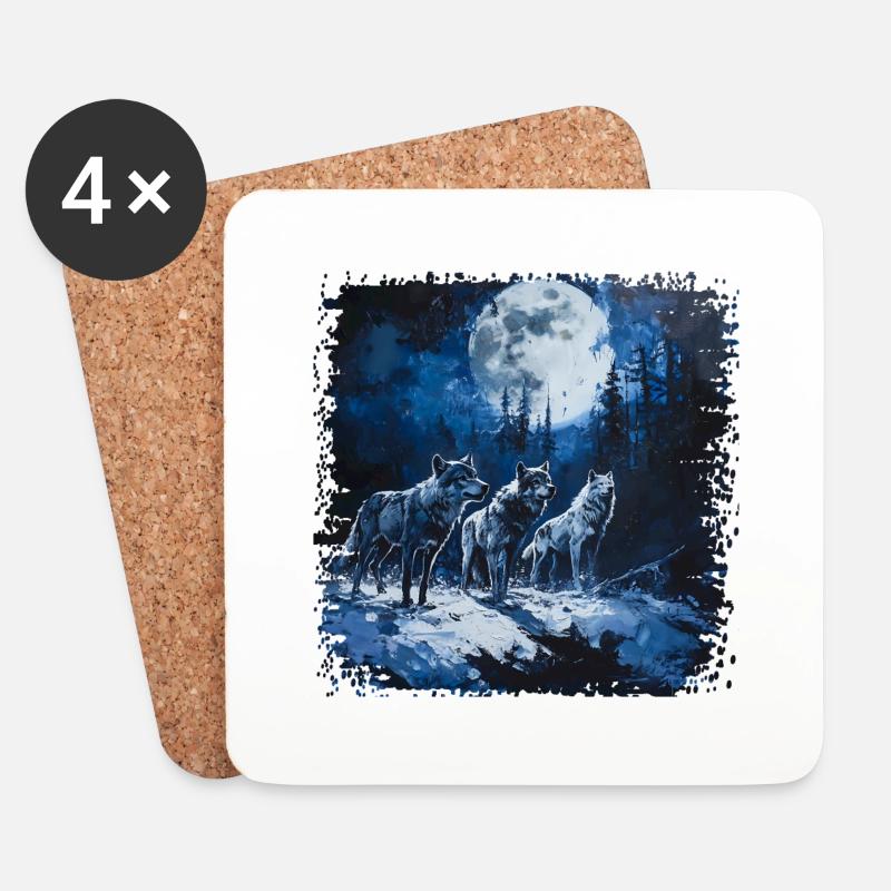 Das Märchen vor dem bösen Wolf ? - Untersetzer (4er-Set) - Weiß