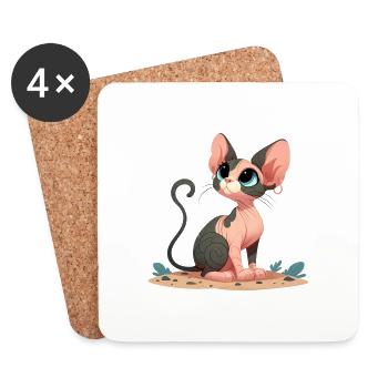 Sphynx 3 - Coasters (set of 4) - white - Front