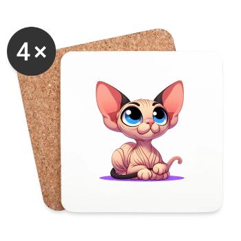 Sphynx 2 - Coasters (set of 4) - white - Front