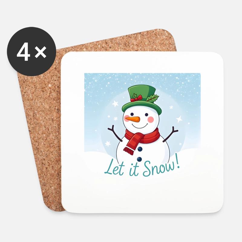 Let it Snow - Untersetzer (4er-Set) - Weiß