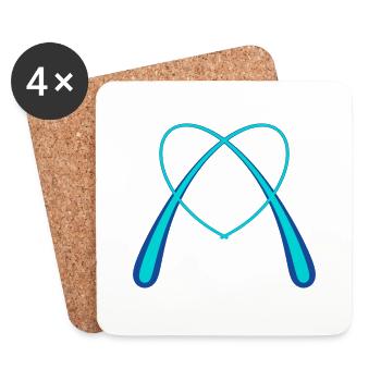 Blue Love Heart - Coasters (set of 4) - white - Front