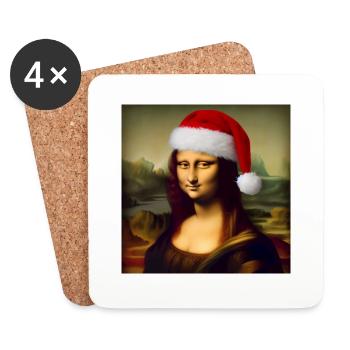 Noël Lisa Mona Art Idée de Noël - Dessous de verre (lot de 4) - blanc - Devant