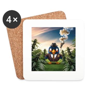 Chuchoteur d’herbe - Dessous de verre (lot de 4) - blanc - Devant