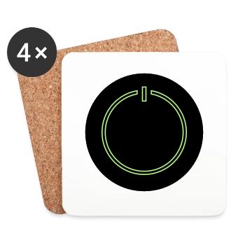 Power Button - Untersetzer (4er-Set) - Weiß - Vorne