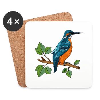 Bunter Vogel - Untersetzer (4er-Set) - Weiß - Vorne