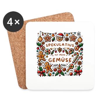 Speculoos is my vegetable Funny saying - Coasters (set of 4) - white - Front