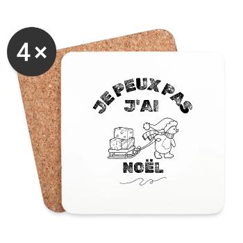 I can't it's christmas - I can't Christmas - Coasters (set of 4) - white - Front