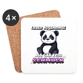 lustige Augenringe Panda Spruch Geschenkidee - Untersetzer (4er-Set) - Weiß - Vorne