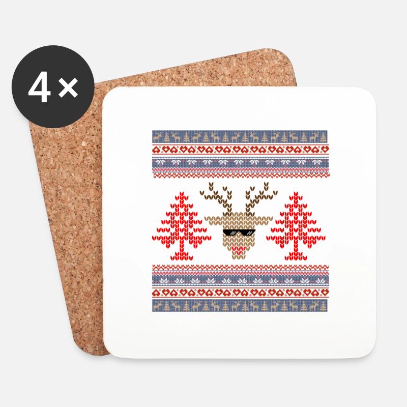 Vintage Point de Croix Noël - Coasters (set of 4) - white