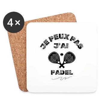 I can't I have padel - Coasters (set of 4) - white - Front
