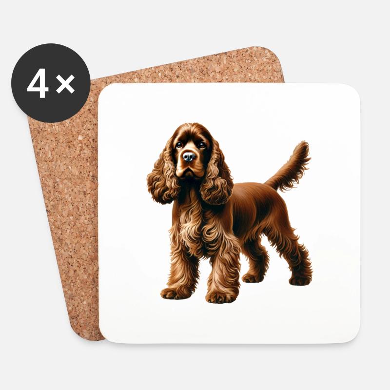 Cockerspaniel - Untersetzer (4er-Set) - Weiß