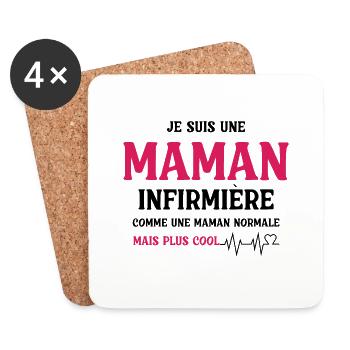 Je suis une maman infirmière - Dessous de verre (lot de 4) - blanc - Devant
