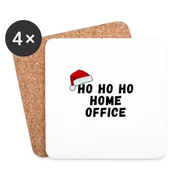 Ho Ho Ho Home Office - Noël - Dessous de verre (lot de 4) - blanc - Devant