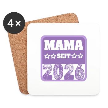 Mum 2026 - Untersetzer (4er-Set) - Weiß - Vorne