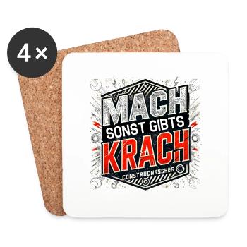 Mach sonst gibts Krach - Untersetzer (4er-Set) - Weiß - Vorne