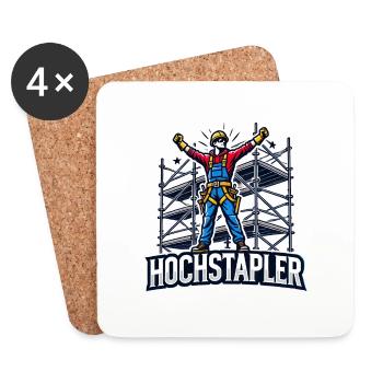 Imposteurs sur l’échafaudage - Dessous de verre (lot de 4) - blanc - Devant